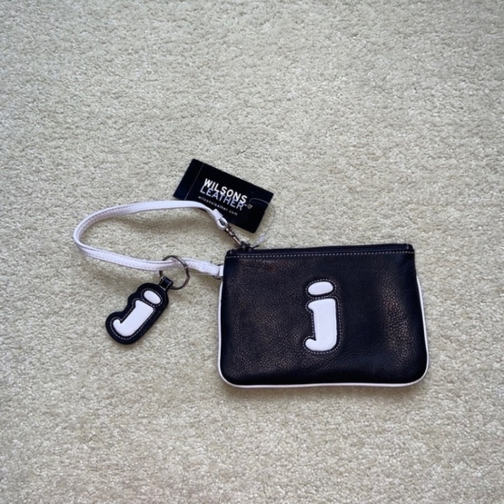 Wilson Leather "J" Initial Wristlet & Keychain